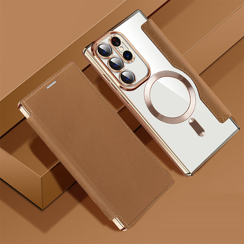 2024 New Leather Textured Flip Phone Case For Samsung